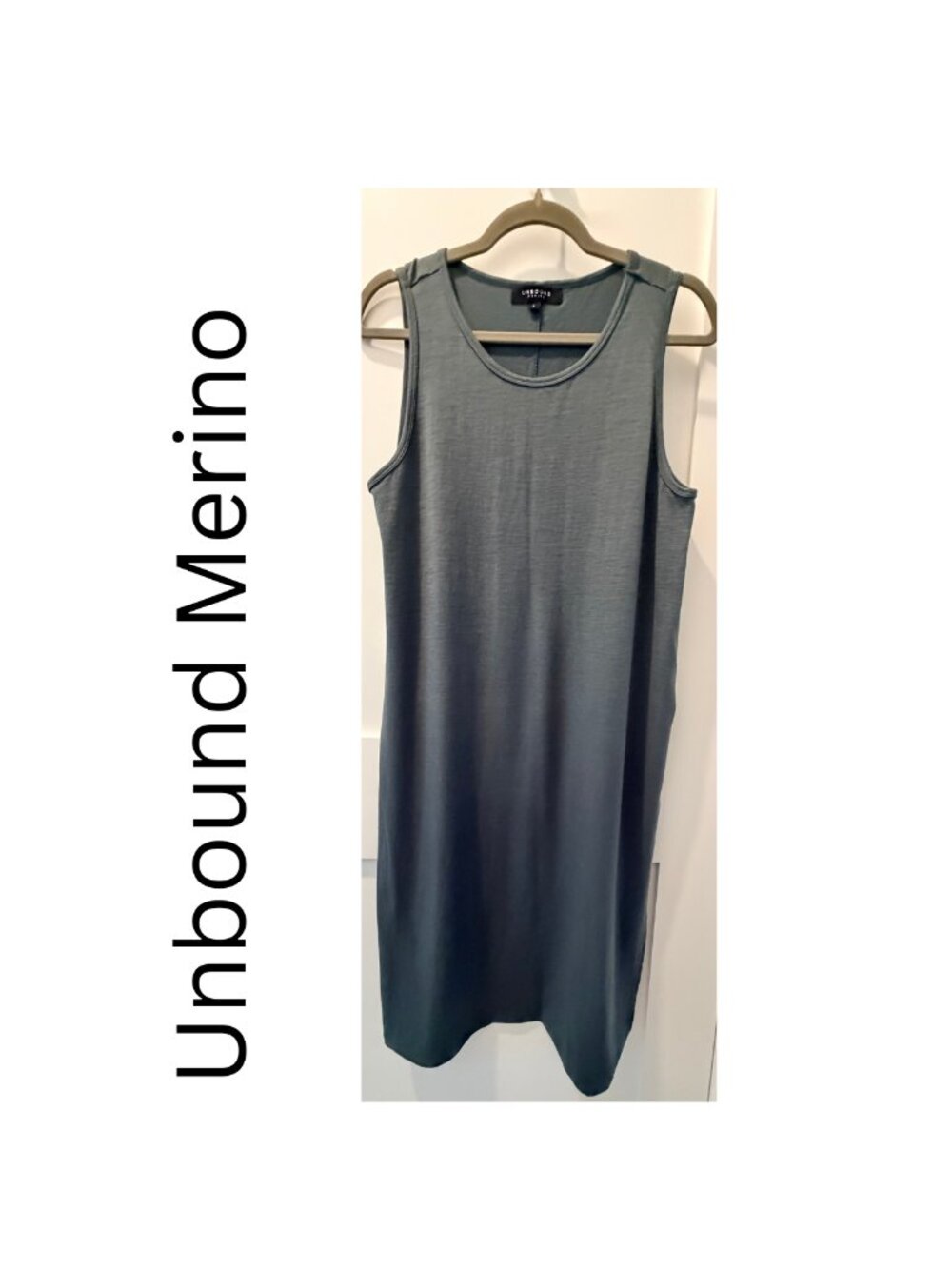 NWOT Unbound Merino Dusty Teal Travel Midi Dress - L